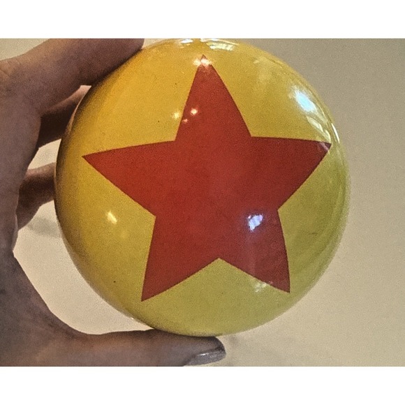 Disney Other - Disney Pixar Studio Store Toy Story Luxo Ball Yellow Red Star Blue Stripe Toy 4"